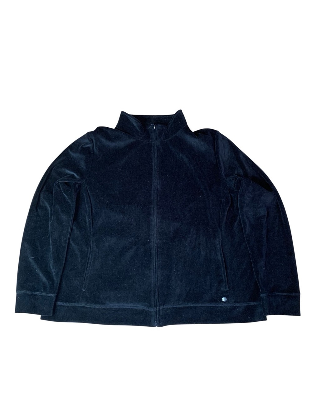 Northern Reflections Black Velour Full-Zip Jacket Size XXL